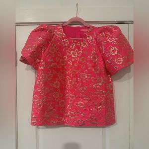 Lilly Pulitzer Pink and Gold Elegant Blouse